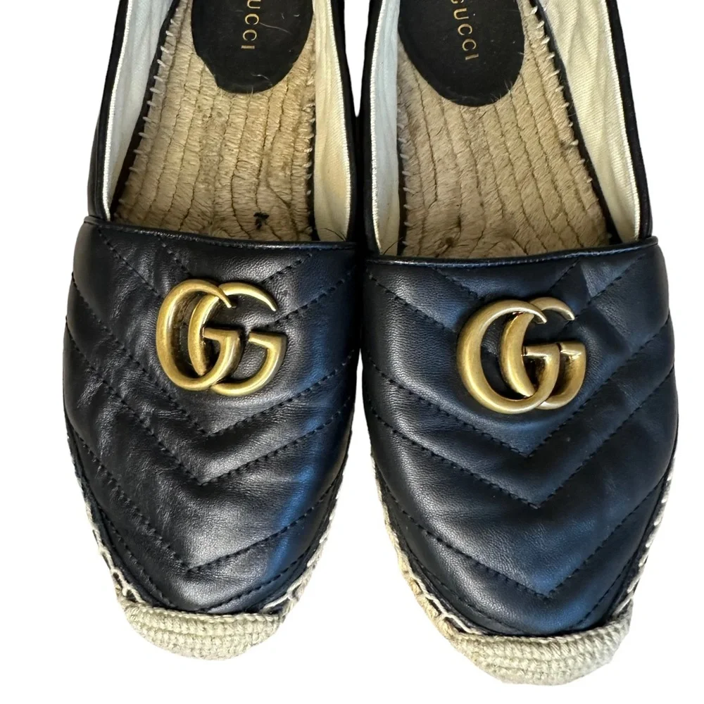 GUCCI BLACK MARMONT ESPADRILLES QUILTED - Picture 3 of 6